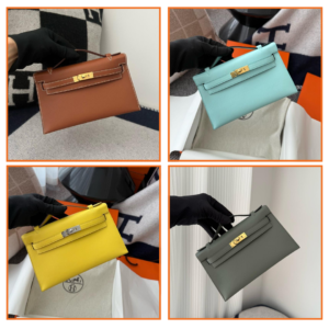 Kelly pochette Swift leather 100% handmade – Luxury 1:1 Replica