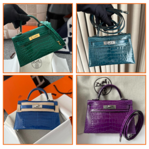 Mini Kelly alligator crocodile leather 100%  handmade – Luxury 1:1 Replica