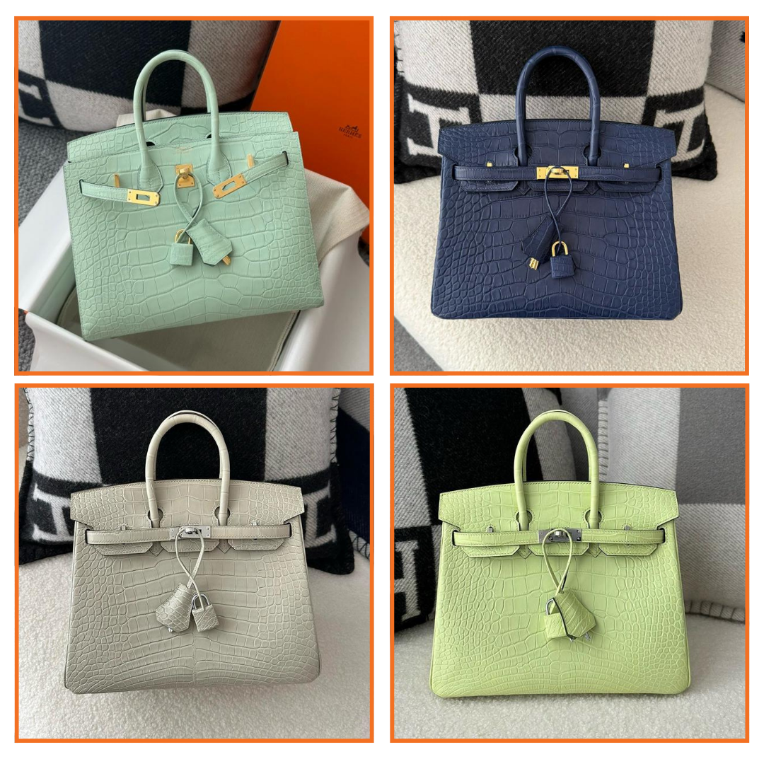 Birkin 25cm alligator crocodile leather 100%  handmade – Luxury 1:1 Replica