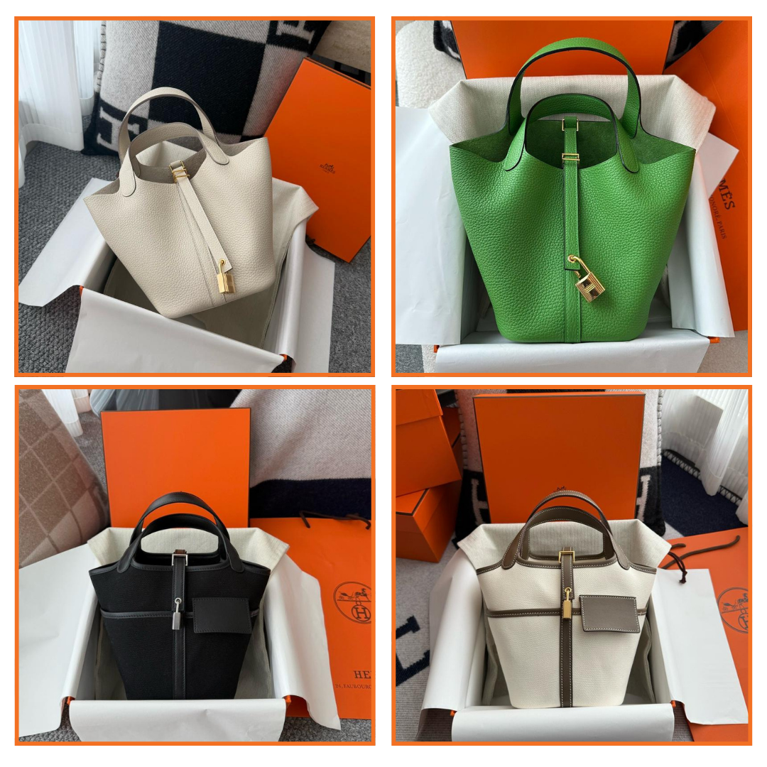 Piction lock 18cm  Clemence leather  100% handmade – Luxury 1:1 Replica